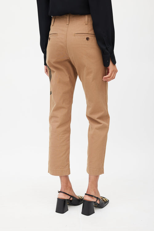 Gucci Brown Logo Chino Pant