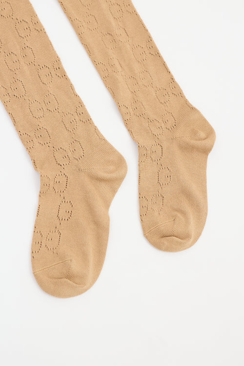 Gucci Beige 
Multi Striped GG Monogram Socks