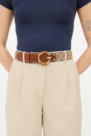 Gucci Brown Guccisima Bamboo Belt