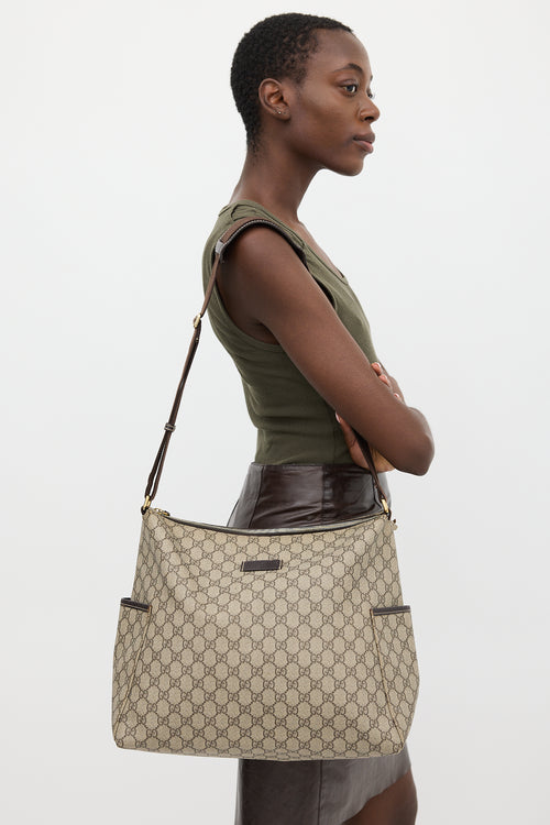 Gucci Brown Monogram Diaper Tote Bag