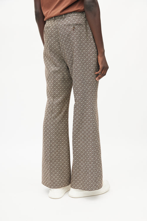 Gucci Brown Monogram Flared Trouser