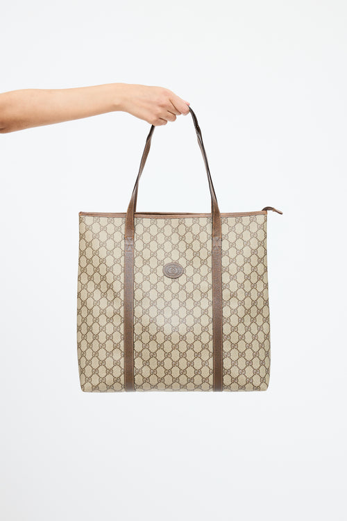 Gucci Brown GG Supreme Tote Bag