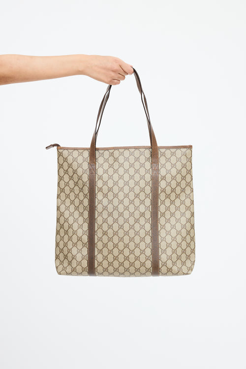 Gucci Brown GG Supreme Tote Bag