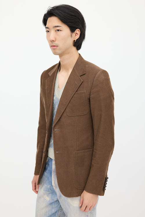 Gucci Brown 
Multicolour Corduroy Blazer