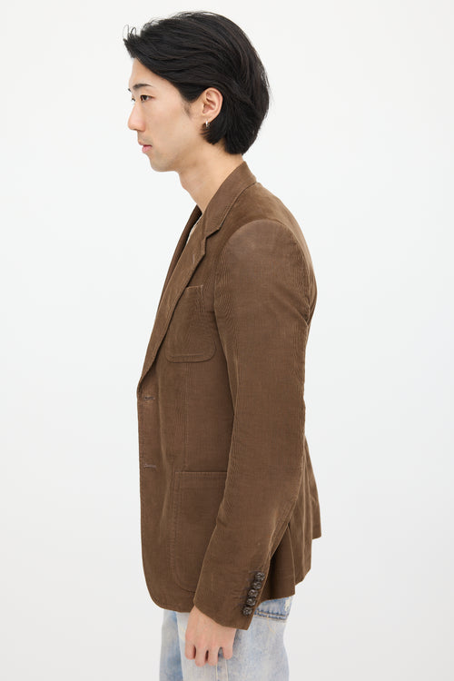 Gucci Brown 
Multicolour Corduroy Blazer