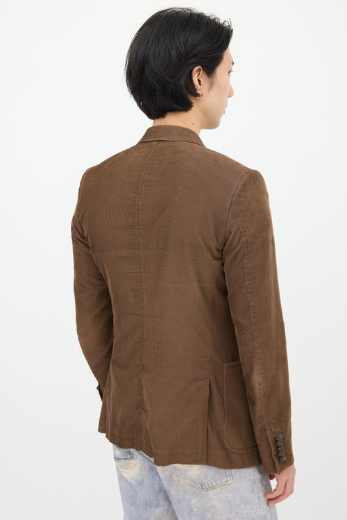 Gucci Brown 
Multicolour Corduroy Blazer