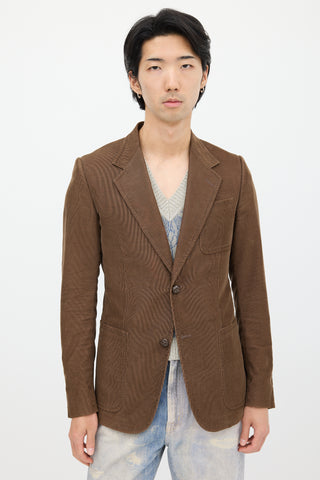 Gucci Brown 
Multicolour Corduroy Blazer