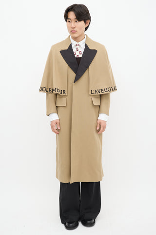 Gucci Brown 
Multicolour Wool Cape Coat