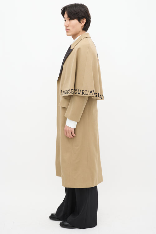 Gucci Brown 
Multicolour Wool Cape Coat