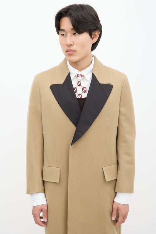 Gucci Brown 
Multicolour Wool Cape Coat