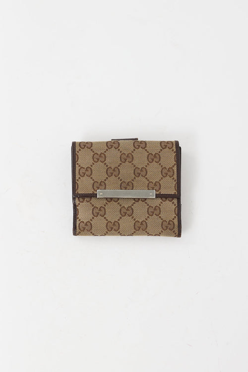 Gucci Brown Original GG Monogram Canvas Wallet