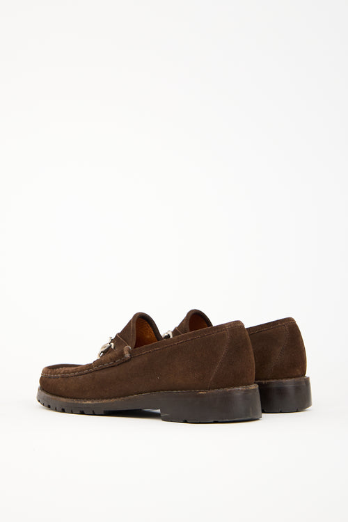 Gucci Brown Suede Lug Sole Loafer