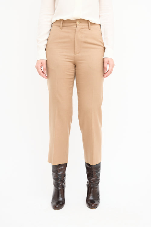 Gucci Brown Wool Cropped Trouser