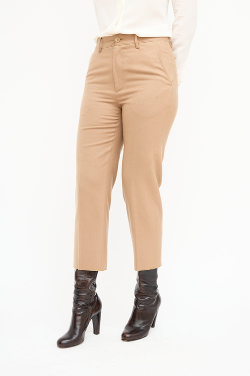 Gucci Brown Wool Cropped Trouser