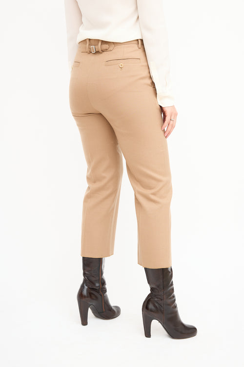 Gucci Brown Wool Cropped Trouser