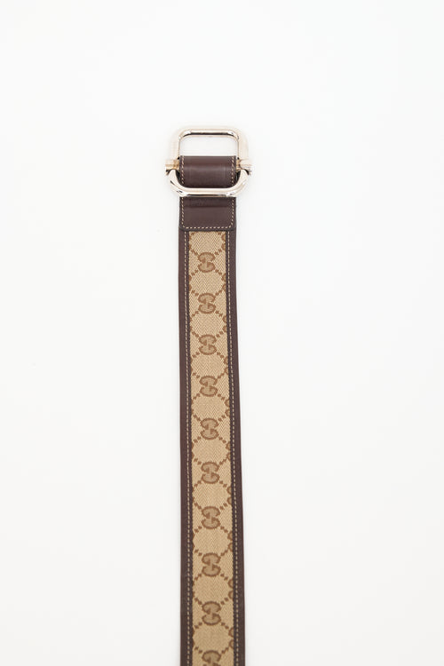 Gucci Brown GG Monogram Canvas Belt