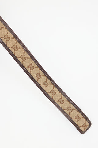 Gucci Brown GG Monogram Canvas Belt