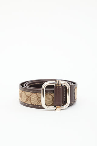 Gucci Brown GG Monogram Canvas Belt