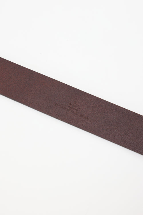 Gucci Brown Leather GG Supreme Belt