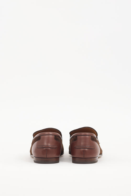 Gucci Brown Suede Mini G Cube Loafer