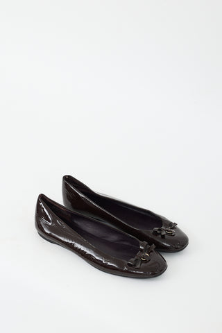 Gucci Vintage Brown Patent Ballet Flat