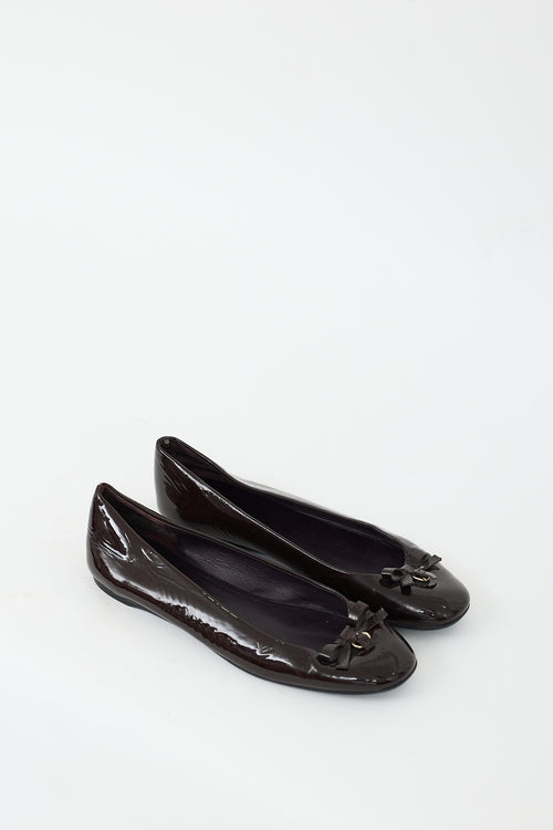 Gucci Vintage Brown Patent Ballet Flat