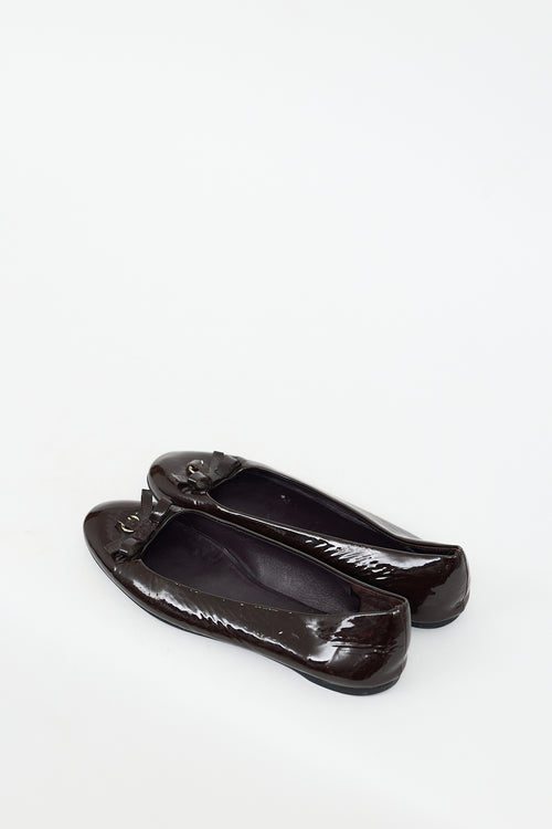 Gucci Vintage Brown Patent Ballet Flat