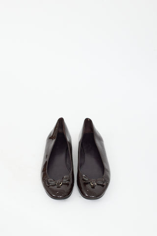 Gucci Vintage Brown Patent Ballet Flat