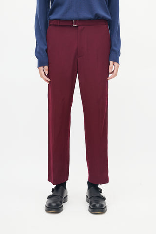 Gucci Burgundy 
Blue Striped Wool Trouser