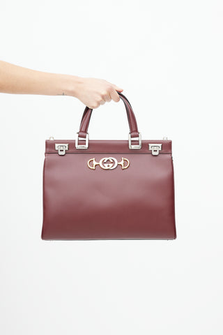 Gucci Burgundy Zumi Leather Tote