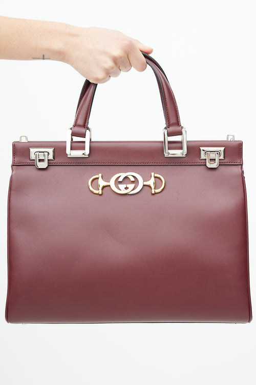 Gucci Burgundy Zumi Leather Tote