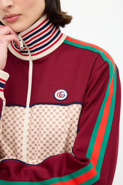 Gucci Burgundy 
Multi GG Track Jacket