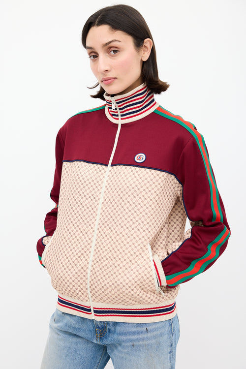 Gucci Burgundy 
Multi GG Track Jacket