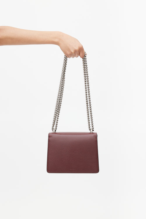 Gucci Burgundy 
Silver Small Dionysus Leather Bag