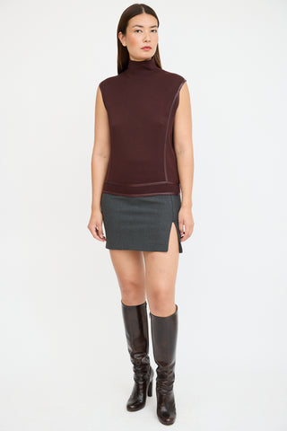 Gucci Burgundy Wool Knit Top