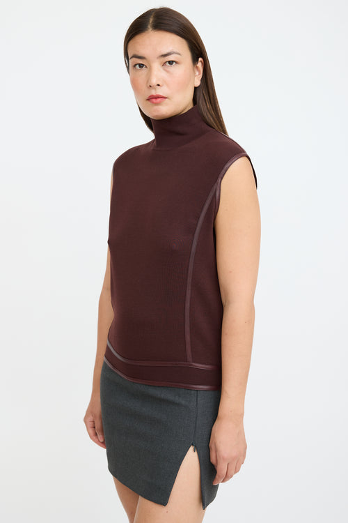 Gucci Burgundy Wool Knit Top