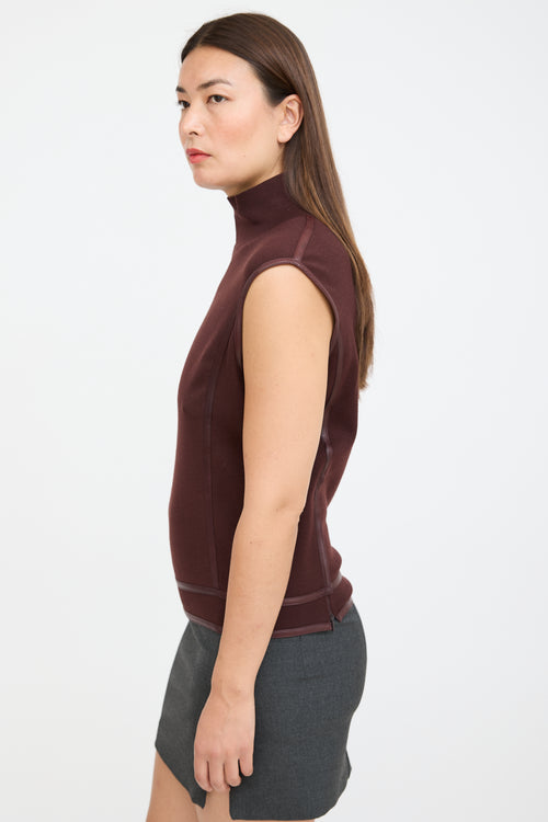 Gucci Burgundy Wool Knit Top