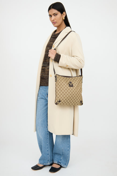 GucciBeige 
Brown Canvas Abbey Crossbody Bag