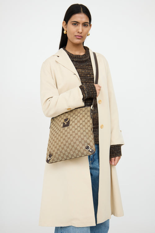 GucciBeige 
Brown Canvas Abbey Crossbody Bag