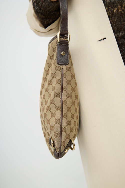 GucciBeige 
Brown Canvas Abbey Crossbody Bag