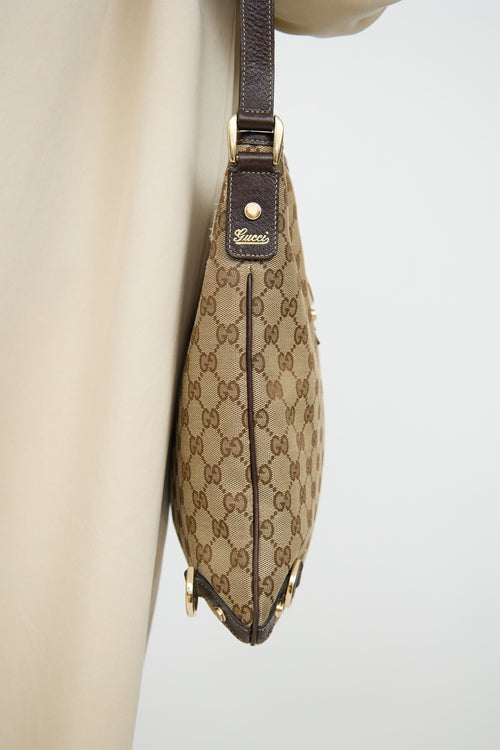 GucciBeige 
Brown Canvas Abbey Crossbody Bag