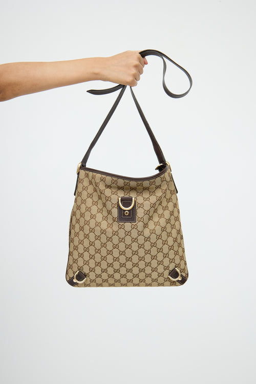 GucciBeige 
Brown Canvas Abbey Crossbody Bag