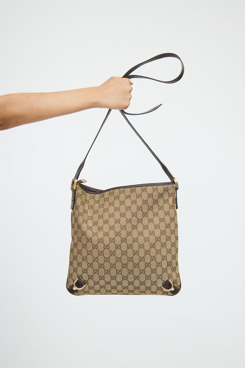 GucciBeige 
Brown Canvas Abbey Crossbody Bag