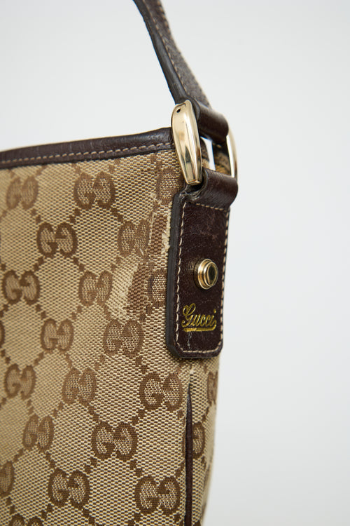 GucciBeige 
Brown Canvas Abbey Crossbody Bag