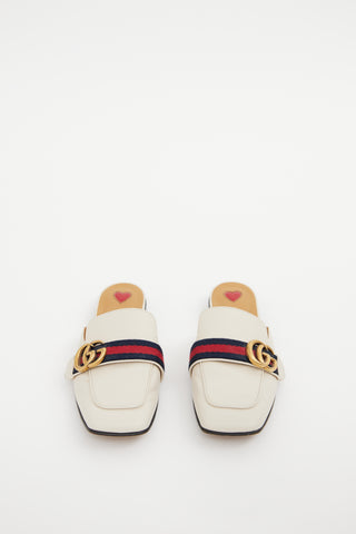 Gucci Cream Peyton Web Mules