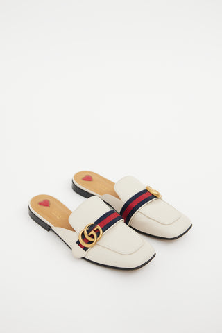 Gucci Cream Peyton Web Mules