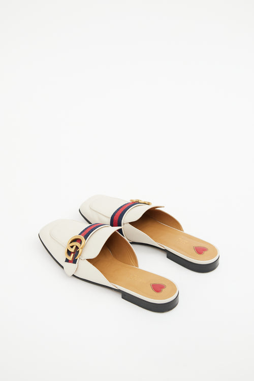 Gucci Cream Peyton Web Mules