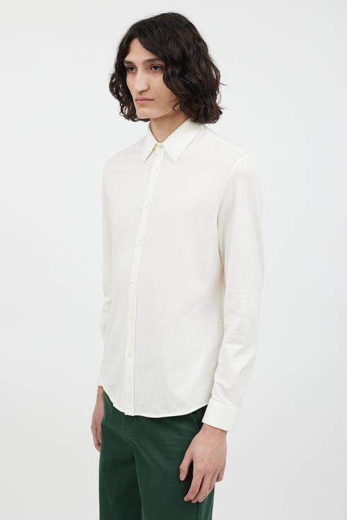 Gucci Cream Knit Button Up Shirt