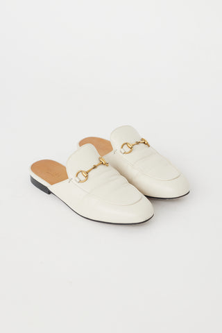 Gucci Cream Leather Princetown Mule