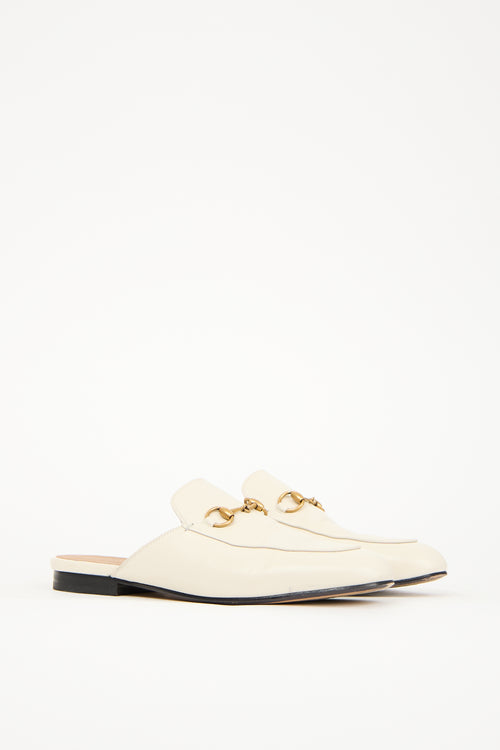 Gucci Cream Leather Princetown Mule